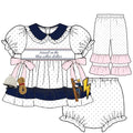 Blue Collar Lineman Dress with bloomer and pants