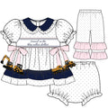 Blue Collar Heavy Equipment Dress with bloomer and pants